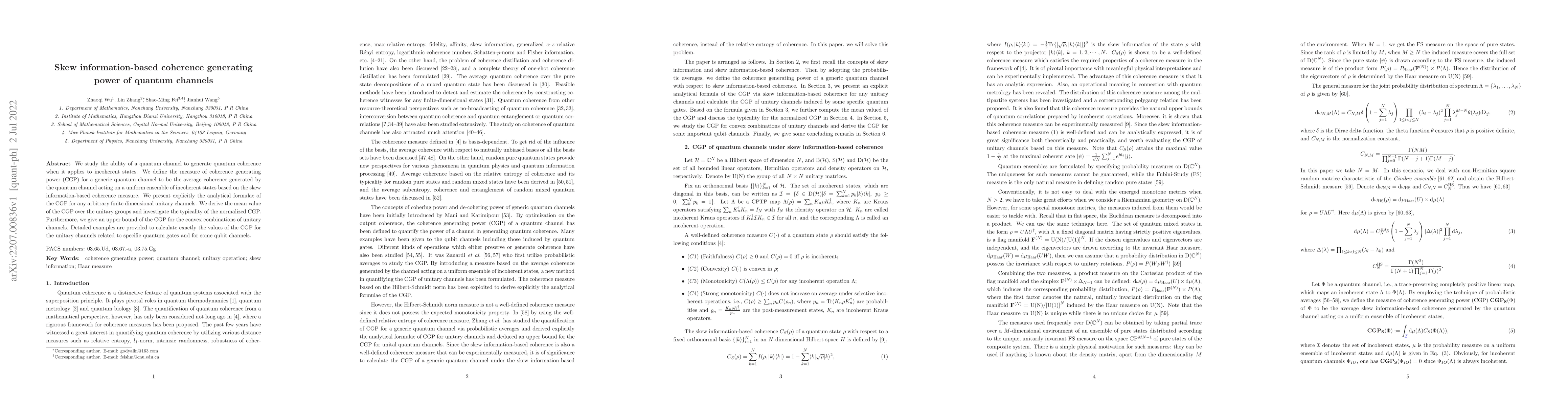Thumbnail for Skew information-based coherence generating power of quantum channels