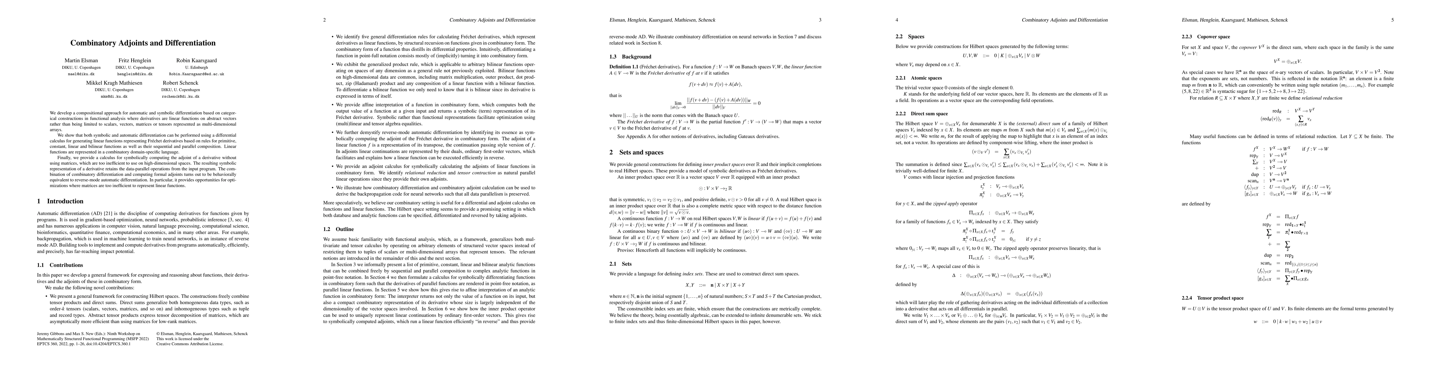 Thumbnail for Combinatory Adjoints and Differentiation