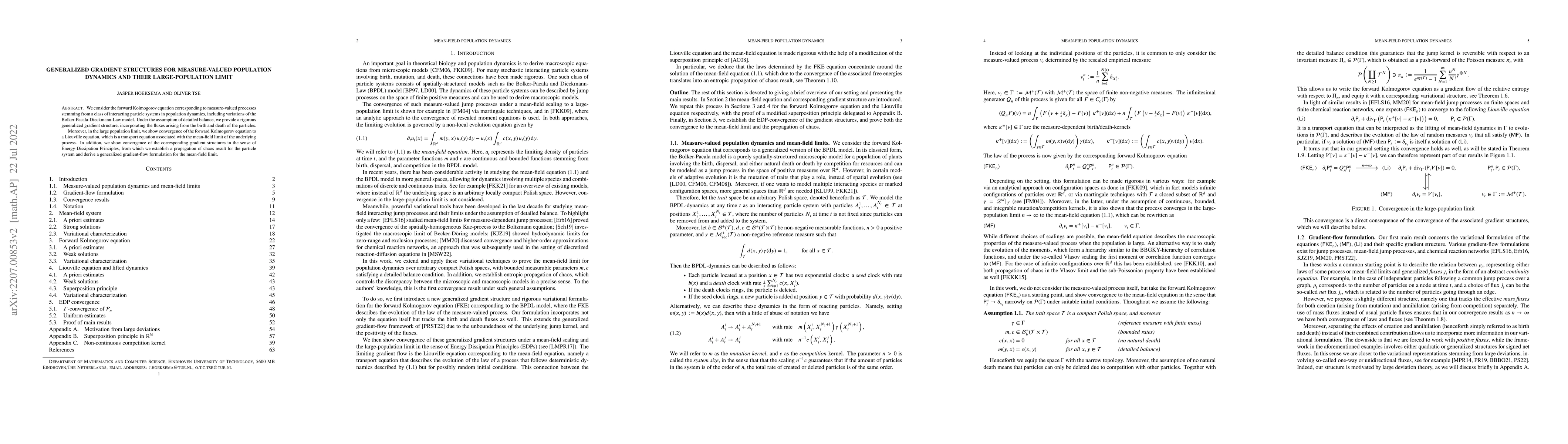 Thumbnail for Generalized gradient structures for measure-valued population dynamics
  and their large-population limit