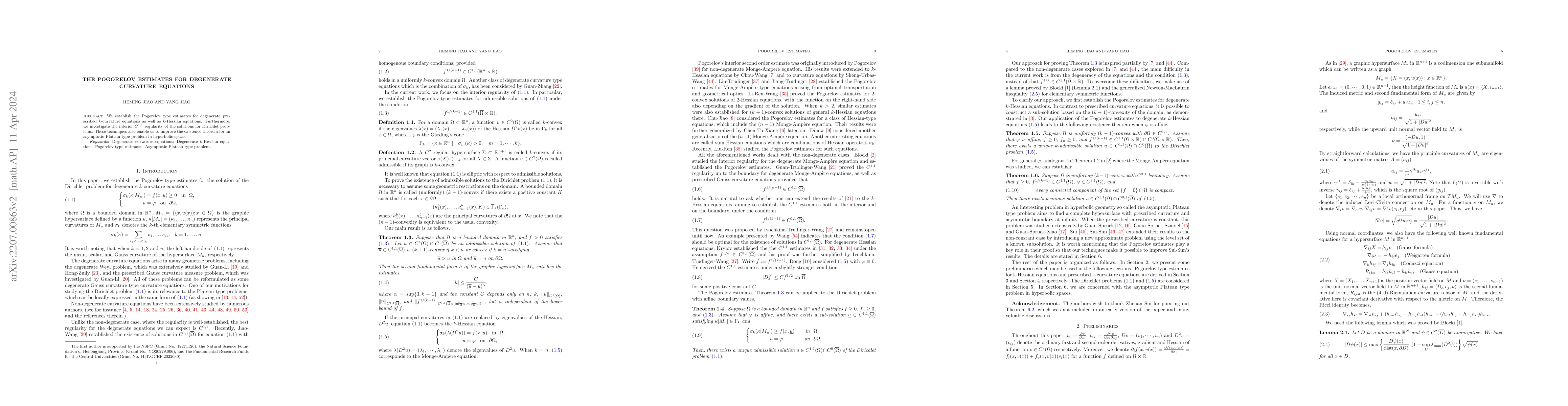Thumbnail for The Pogorelov estimates for degenerate curvature equations