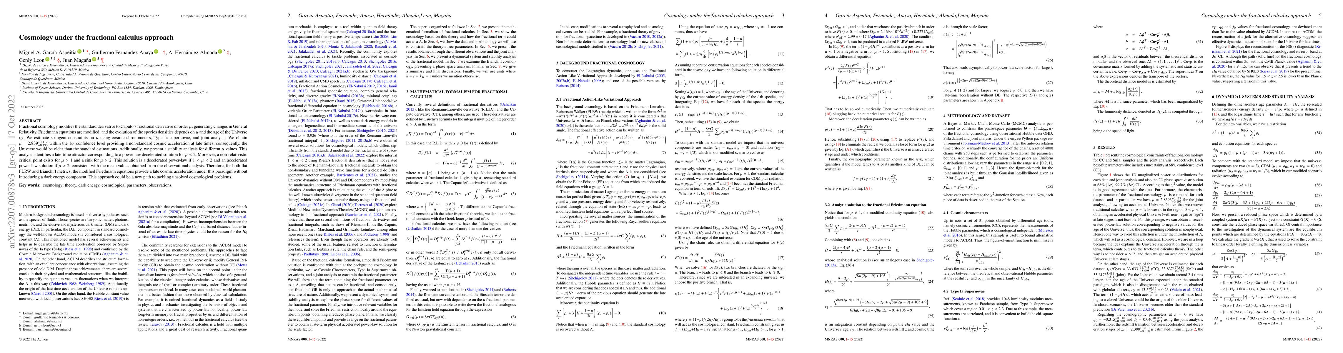 Thumbnail for Cosmology under the fractional calculus approach