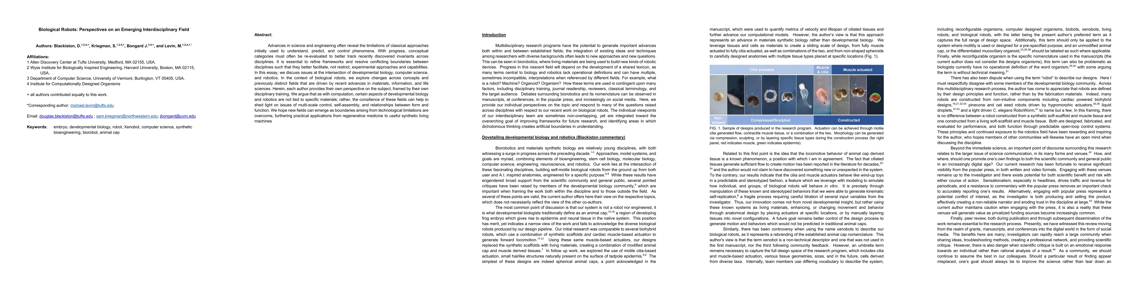 Thumbnail for Biological Robots: Perspectives on an Emerging Interdisciplinary Field