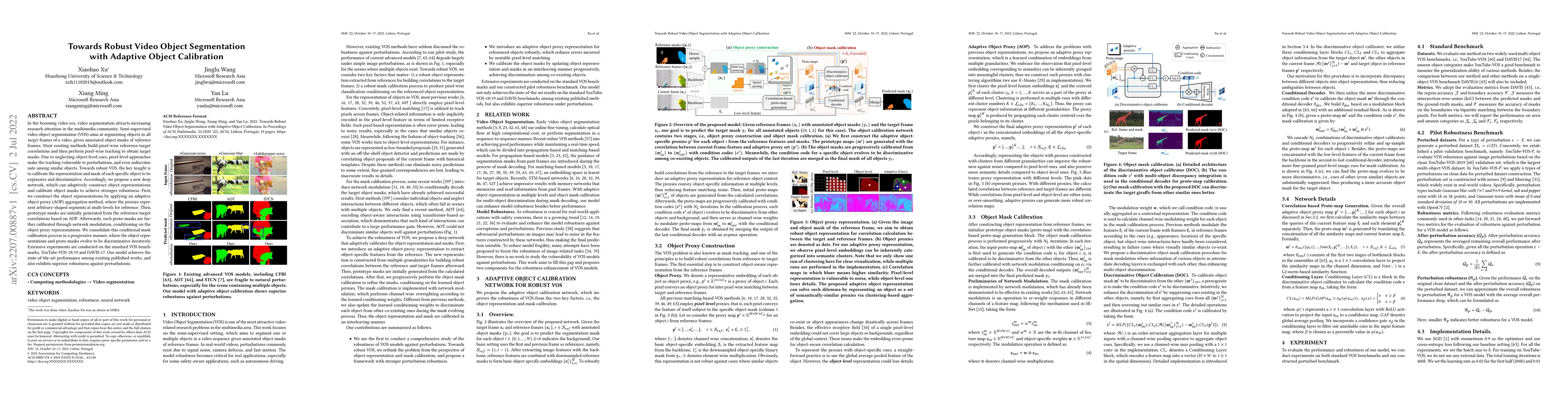 Thumbnail for Towards Robust Video Object Segmentation with Adaptive Object
  Calibration