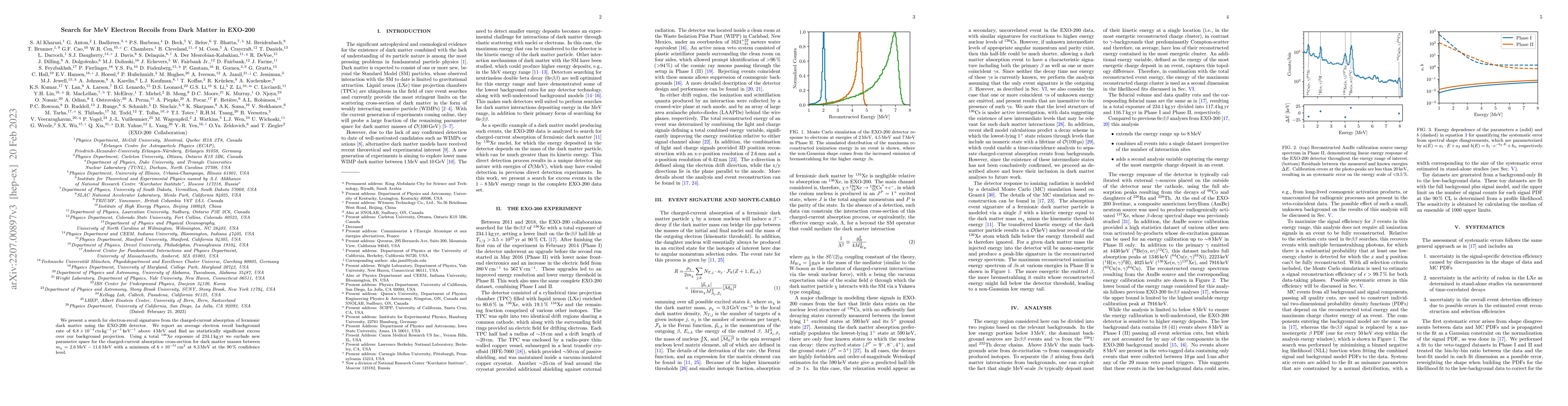 Thumbnail for Search for MeV Electron Recoils from Dark Matter in EXO-200