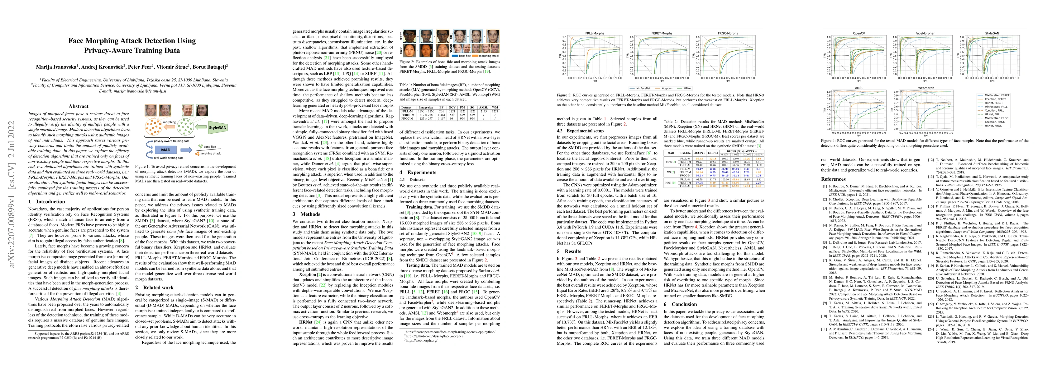 Thumbnail for Face Morphing Attack Detection Using Privacy-Aware Training Data