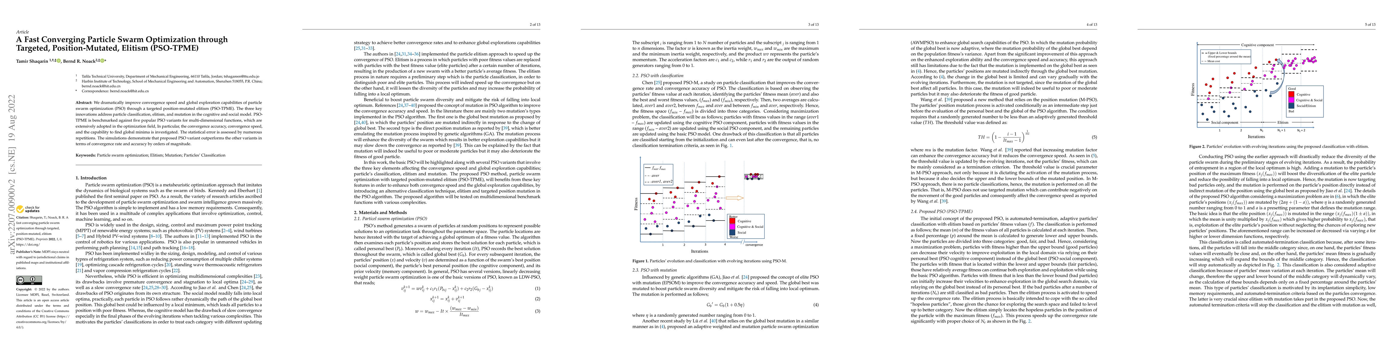 Thumbnail for A fast converging particle swarm optimization through targeted,
  position-mutated, elitism (PSO-TPME)