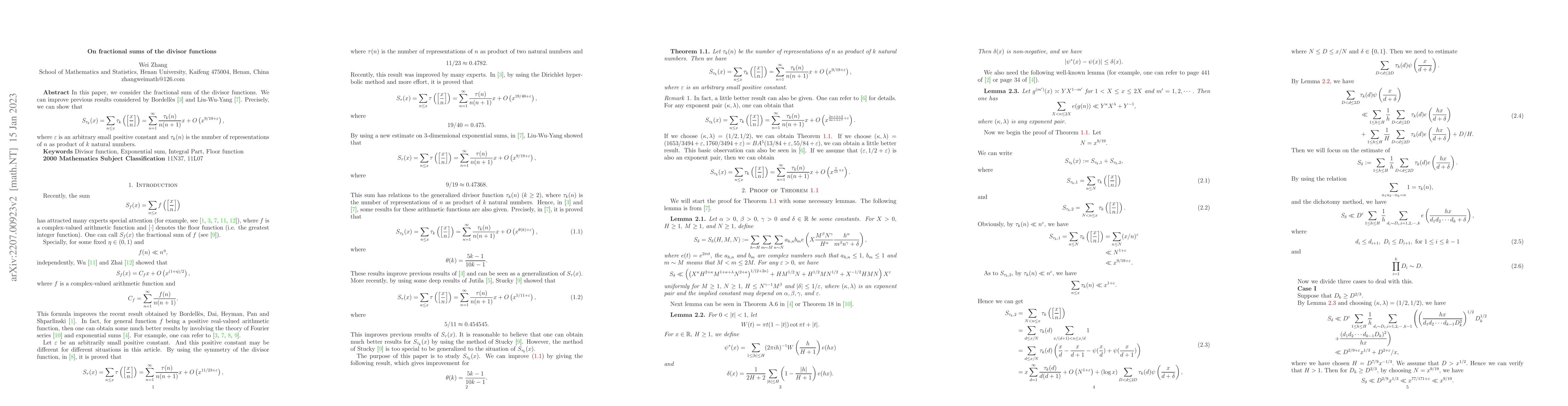 Thumbnail for On fractional sums of the divisor functions