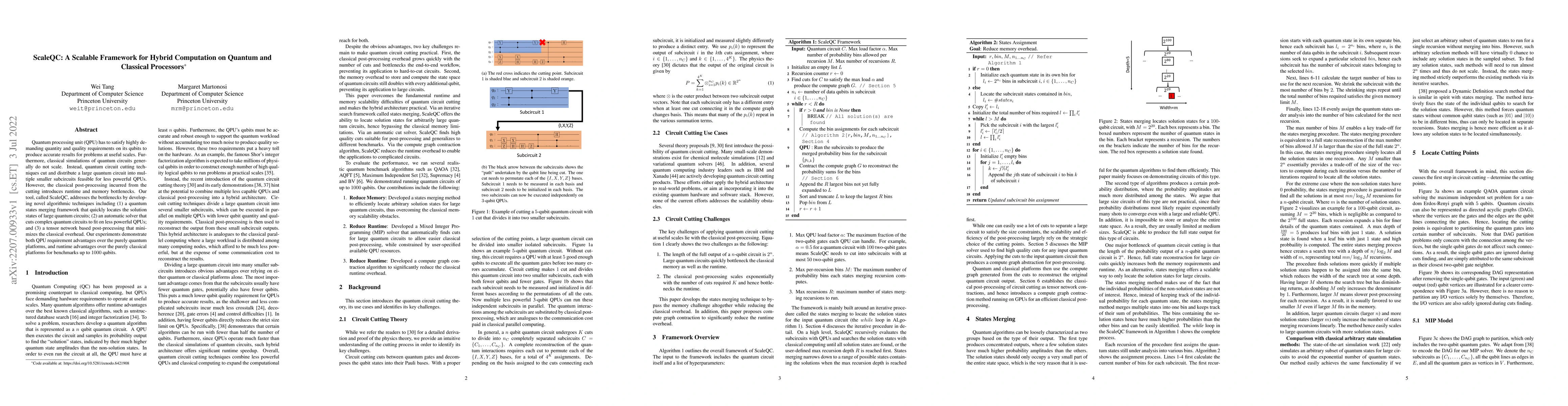 Thumbnail for ScaleQC: A Scalable Framework for Hybrid Computation on Quantum and
  Classical Processors