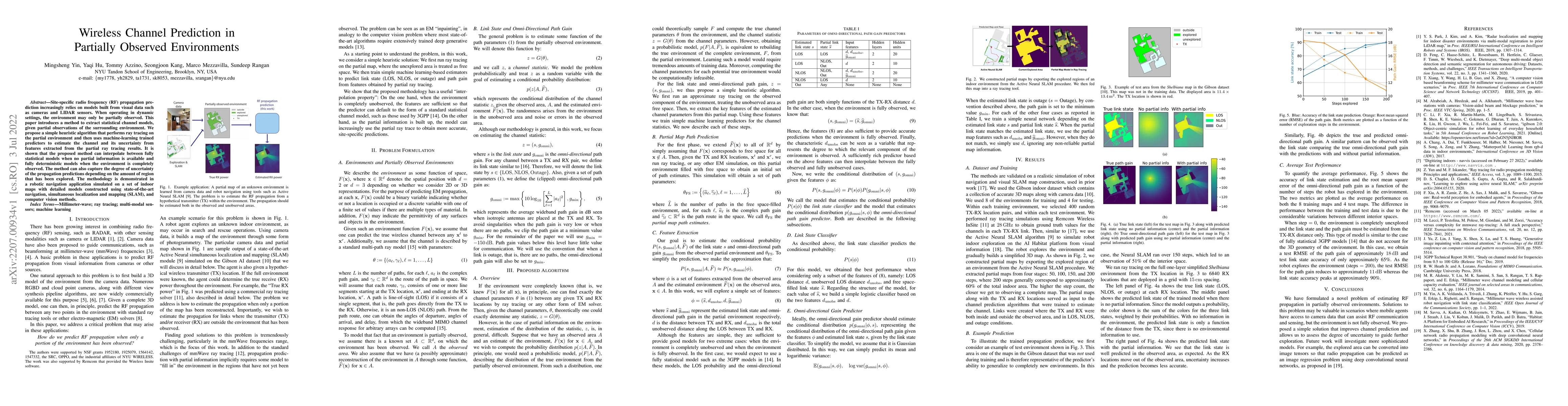 Thumbnail for Wireless Channel Prediction in Partially Observed Environments