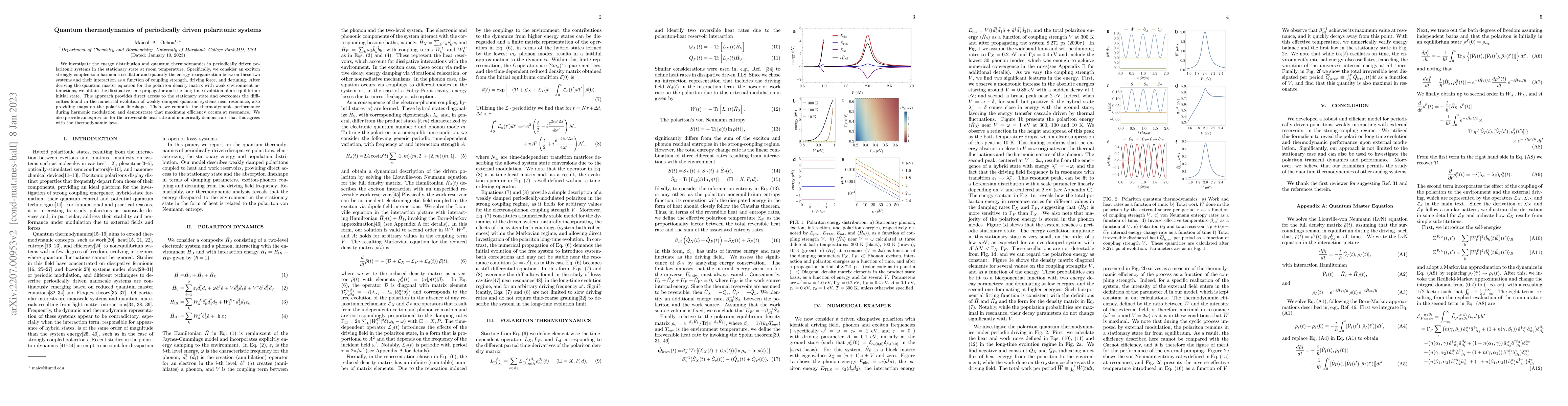 Thumbnail for Quantum thermodynamics of periodically driven polaritonic systems