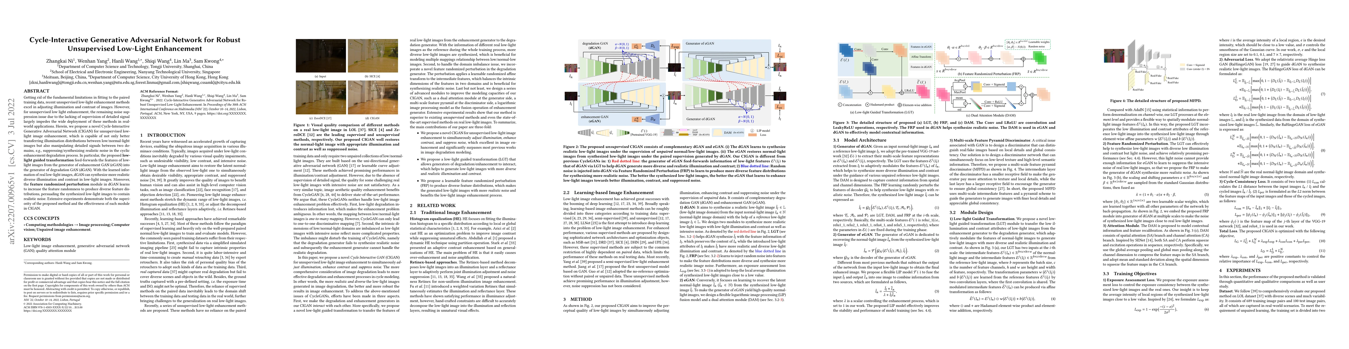 Thumbnail for Cycle-Interactive Generative Adversarial Network for Robust Unsupervised
  Low-Light Enhancement