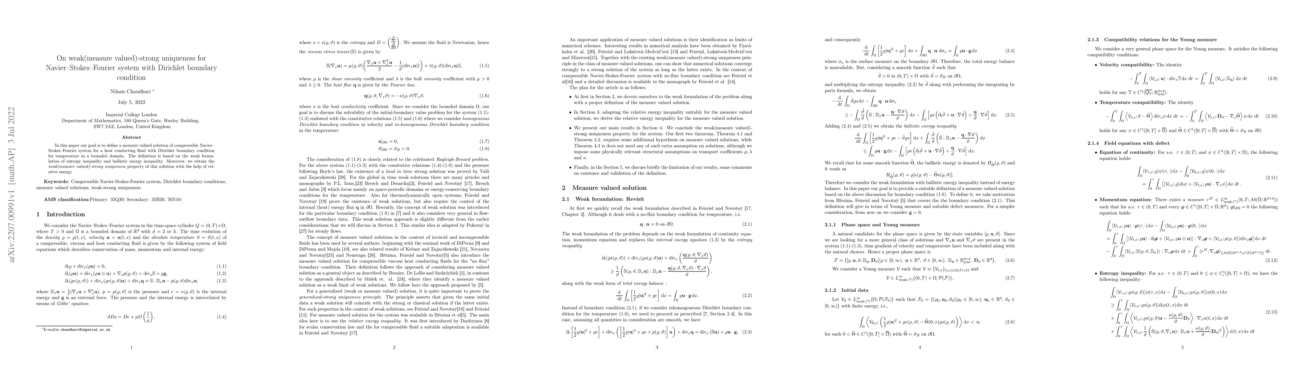 Thumbnail for On weak(measure valued)-strong uniqueness for Navier-Stokes-Fourier
  system with Dirichlet boundary condition