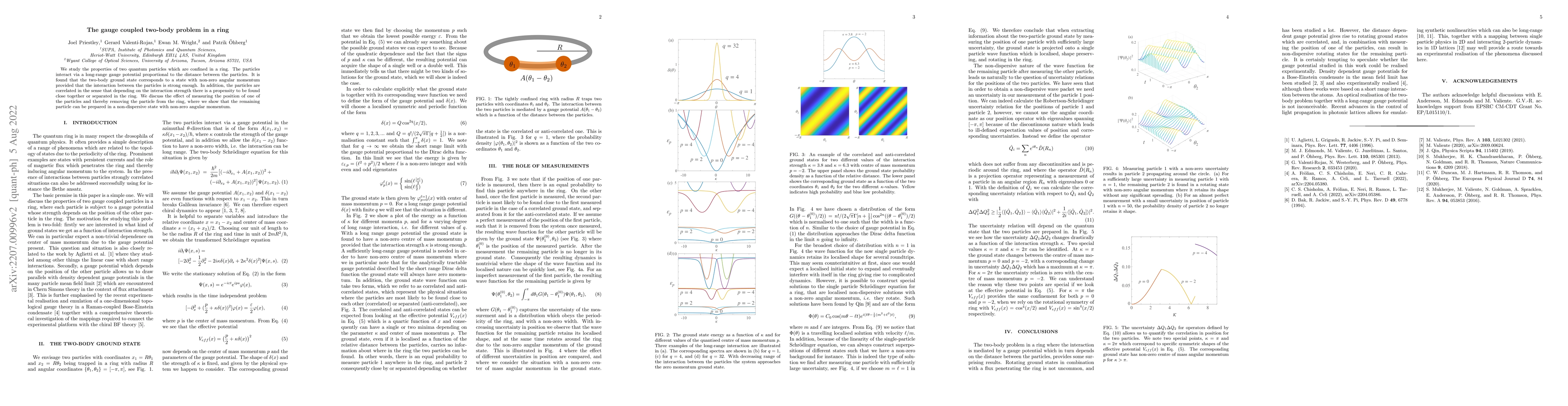 Thumbnail for The gauge coupled two-body problem in a ring