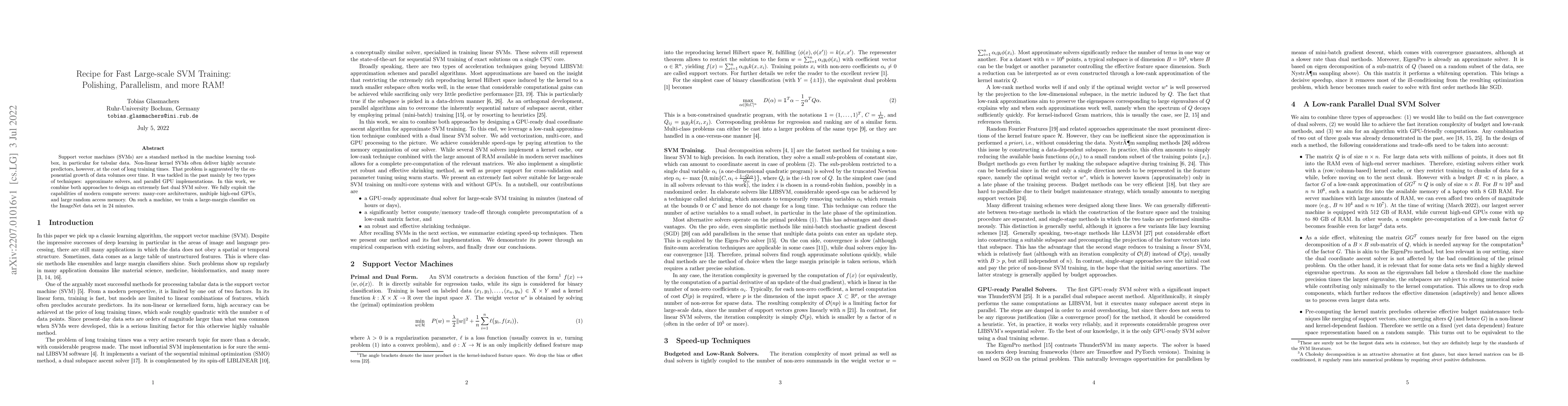 Thumbnail for Recipe for Fast Large-scale SVM Training: Polishing, Parallelism, and
  more RAM!