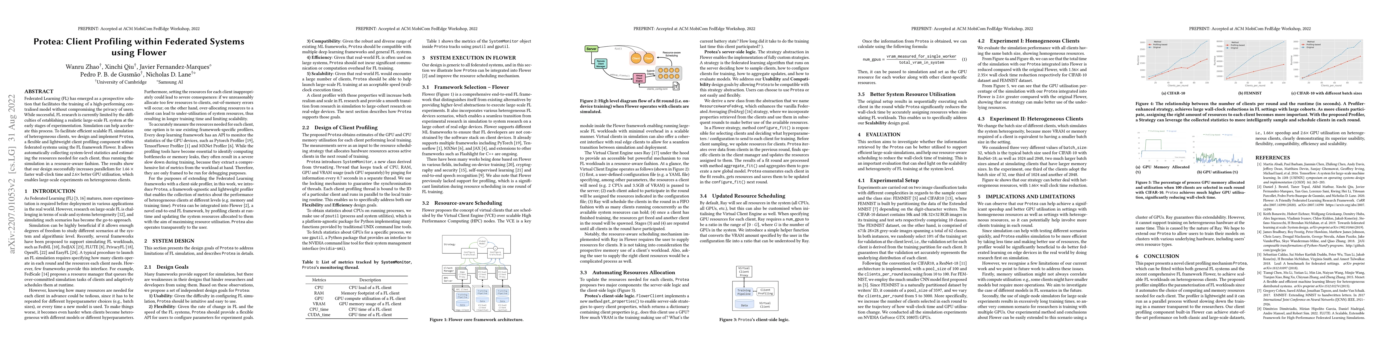 Thumbnail for Protea: Client Profiling within Federated Systems using Flower