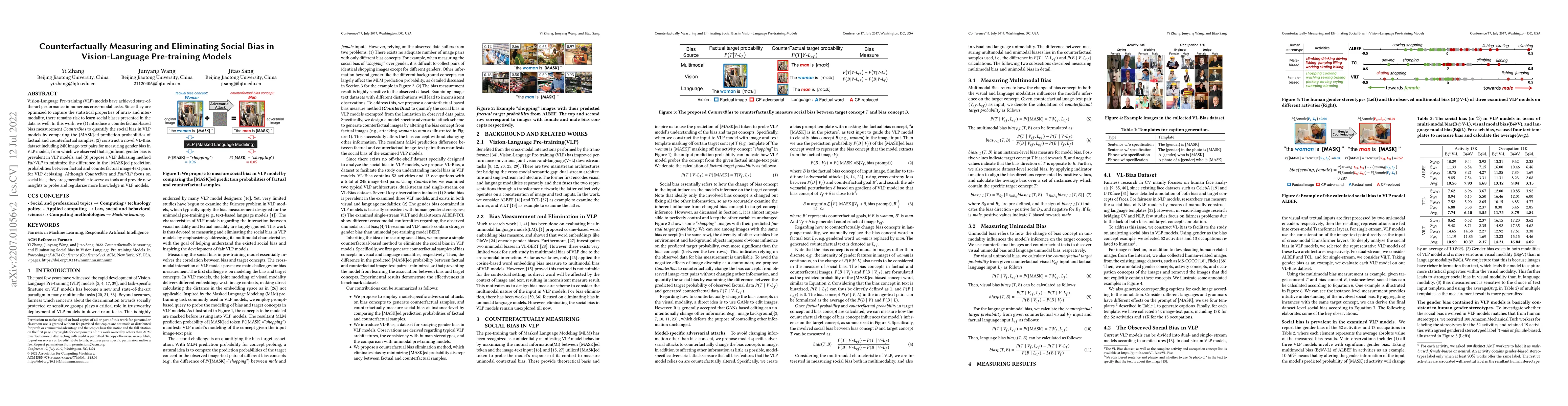 Thumbnail for Counterfactually Measuring and Eliminating Social Bias in
  Vision-Language Pre-training Models