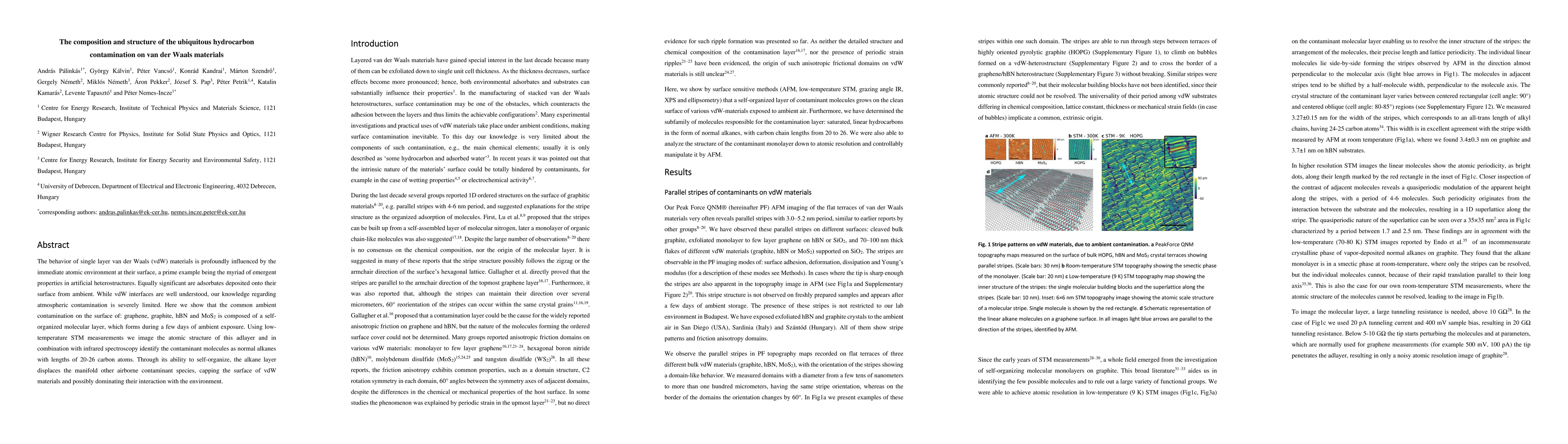 Thumbnail for The composition and structure of the ubiquitous hydrocarbon
  contamination on van der Waals materials