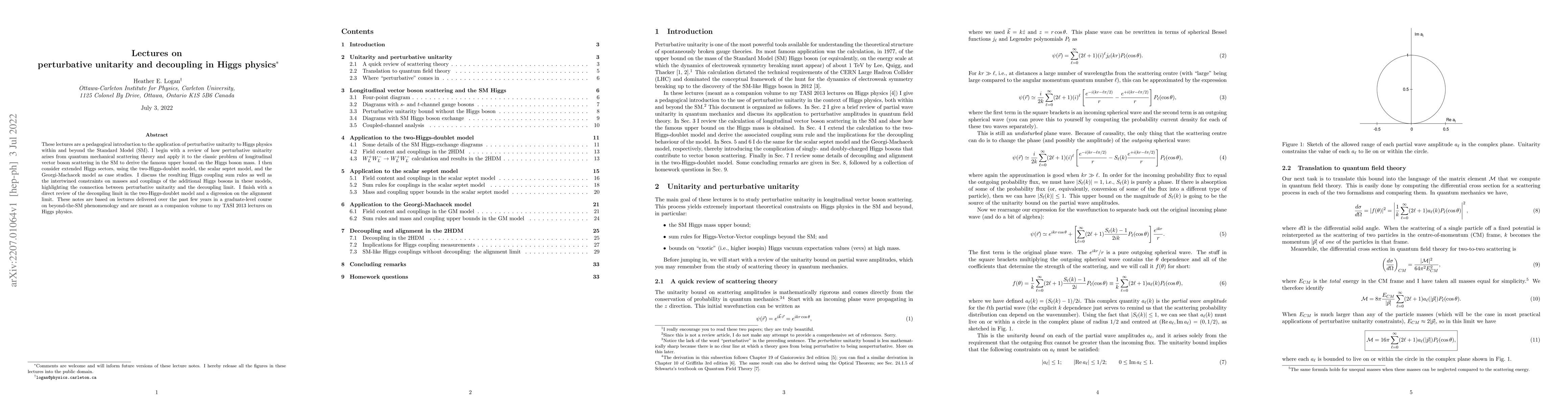 Thumbnail for Lectures on perturbative unitarity and decoupling in Higgs physics