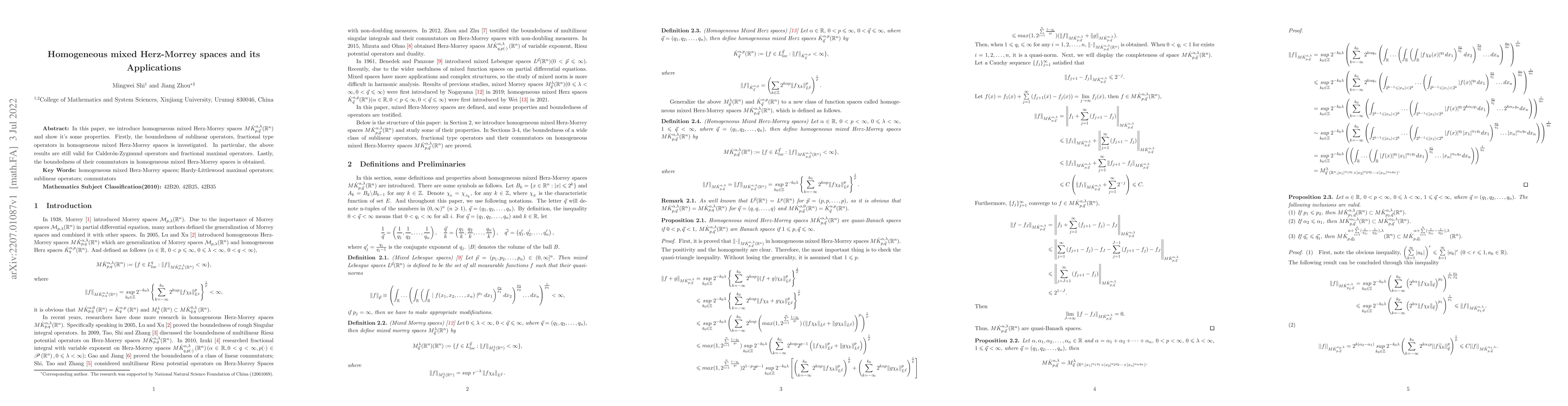 Thumbnail for Homogeneous mixed Herz-Morrey spaces and its Applications