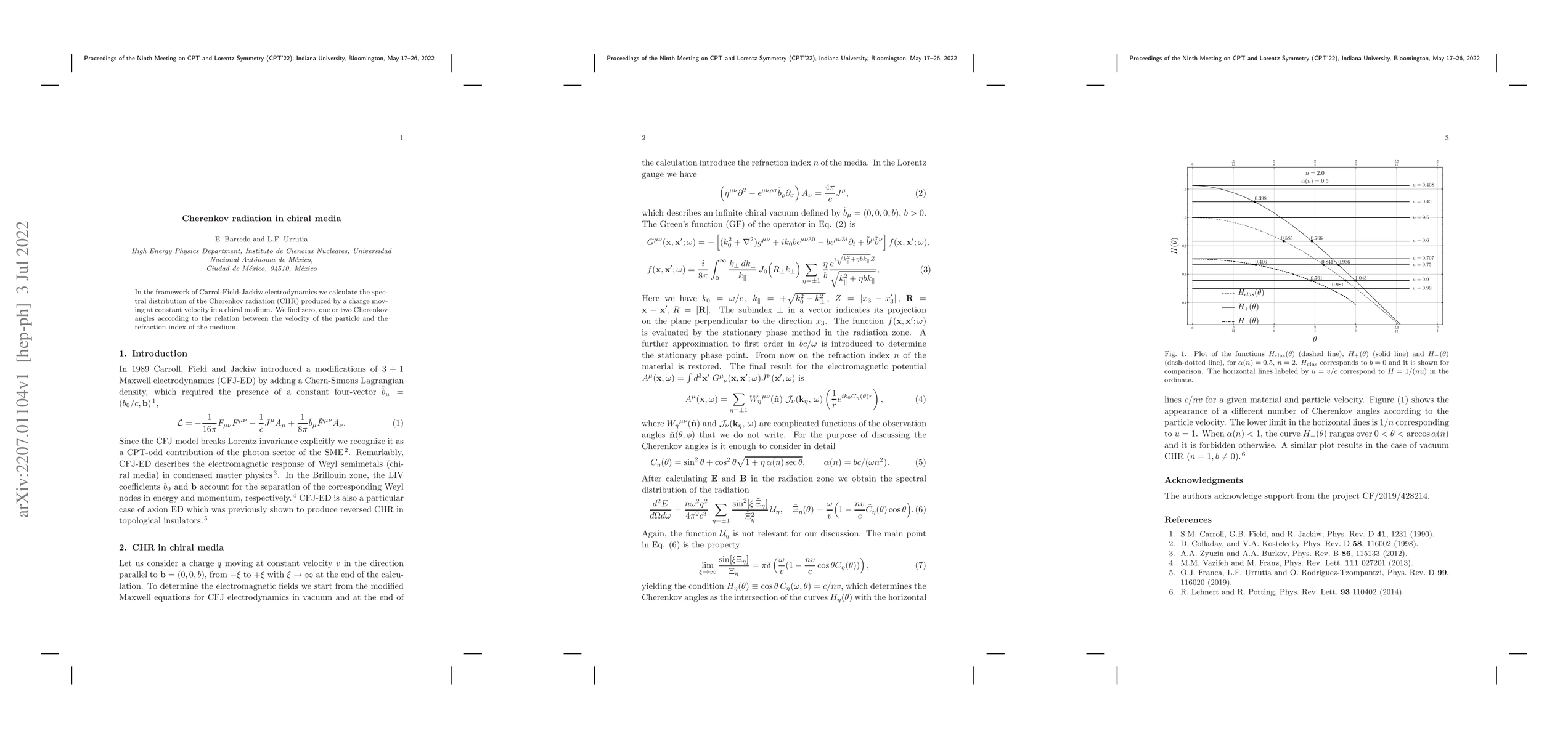 Thumbnail for Cherenkov radiation in chiral media