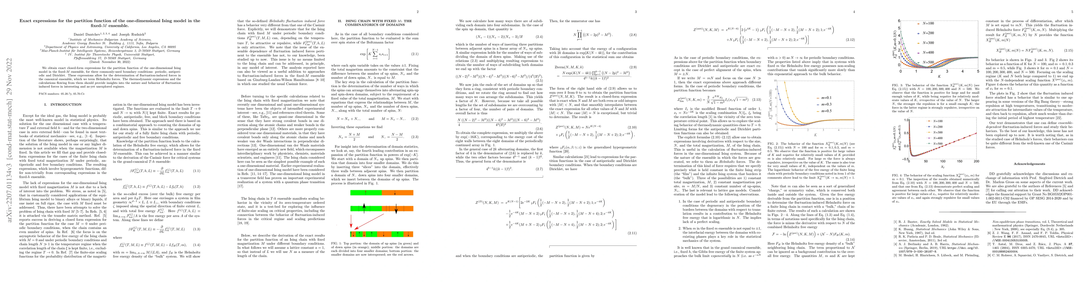 Thumbnail for Exact expressions for the partition function of the one-dimensional
  Ising model in the fixed-$M$ ensemble