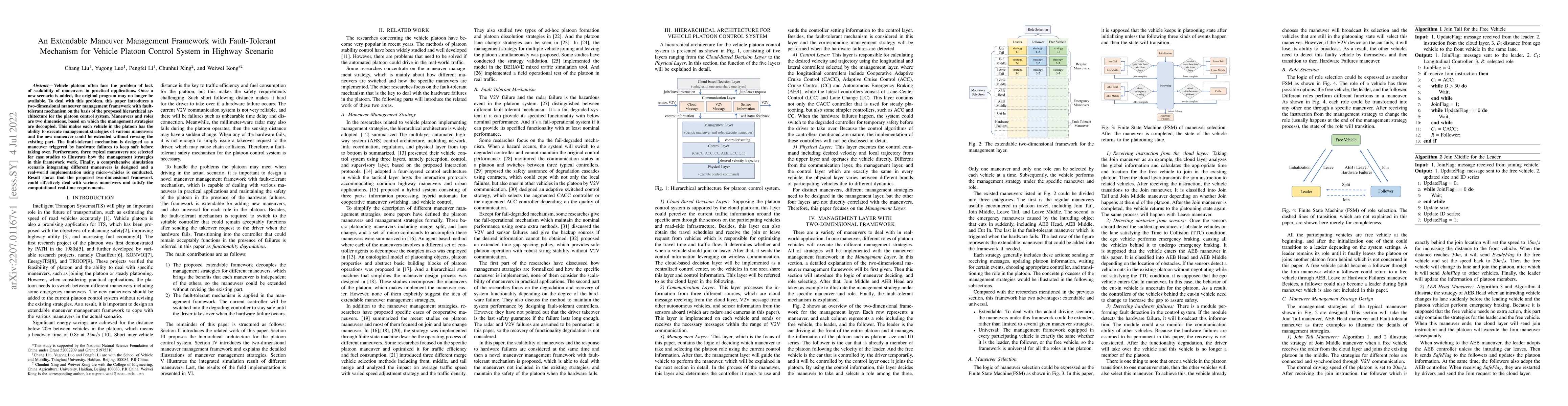 Thumbnail for An Extendable Maneuver Management Framework with Fault-Tolerant
  Mechanism for Vehicle Platoon Control System in Highway Scenario
