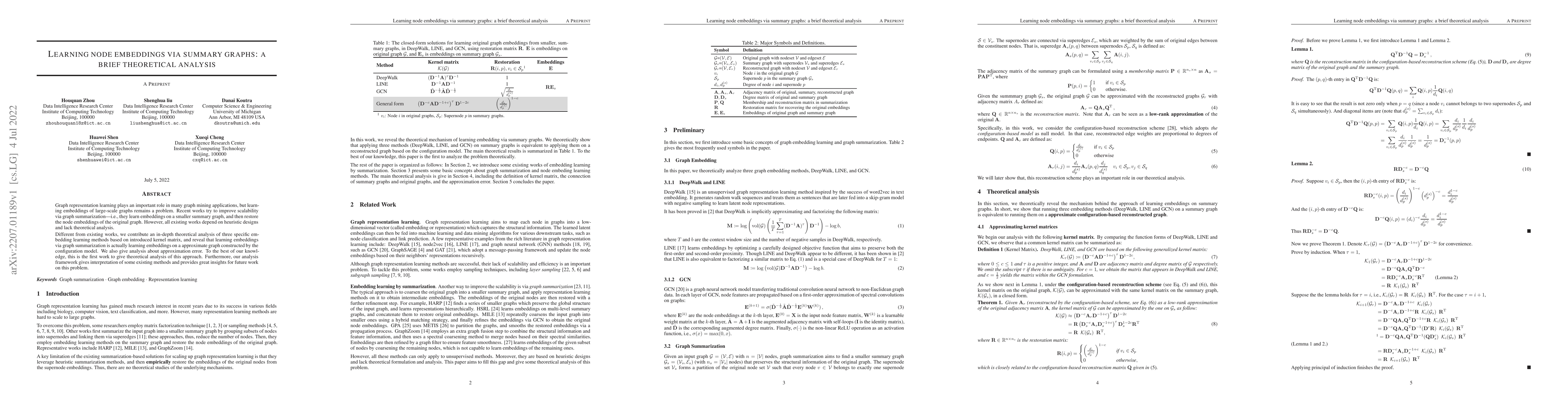 Thumbnail for Learning node embeddings via summary graphs: a brief theoretical
  analysis