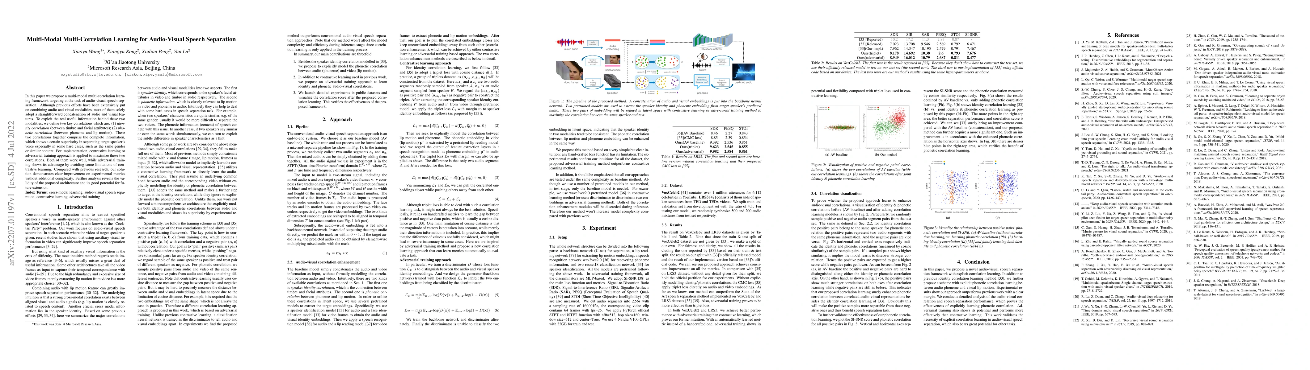 Thumbnail for Multi-Modal Multi-Correlation Learning for Audio-Visual Speech
  Separation