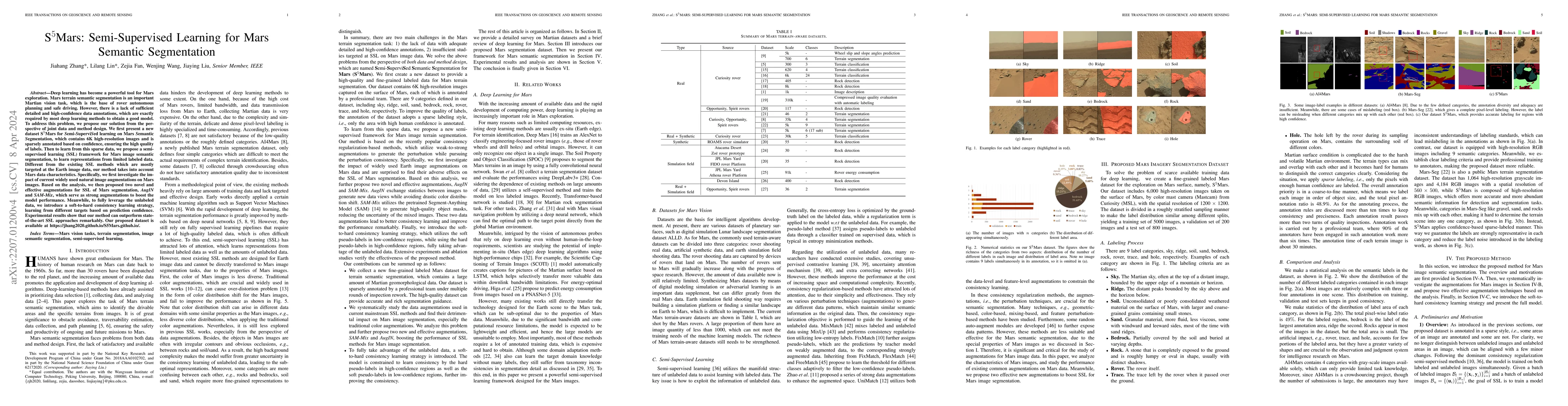 Thumbnail for S$^{5}$Mars: Semi-Supervised Learning for Mars Semantic Segmentation