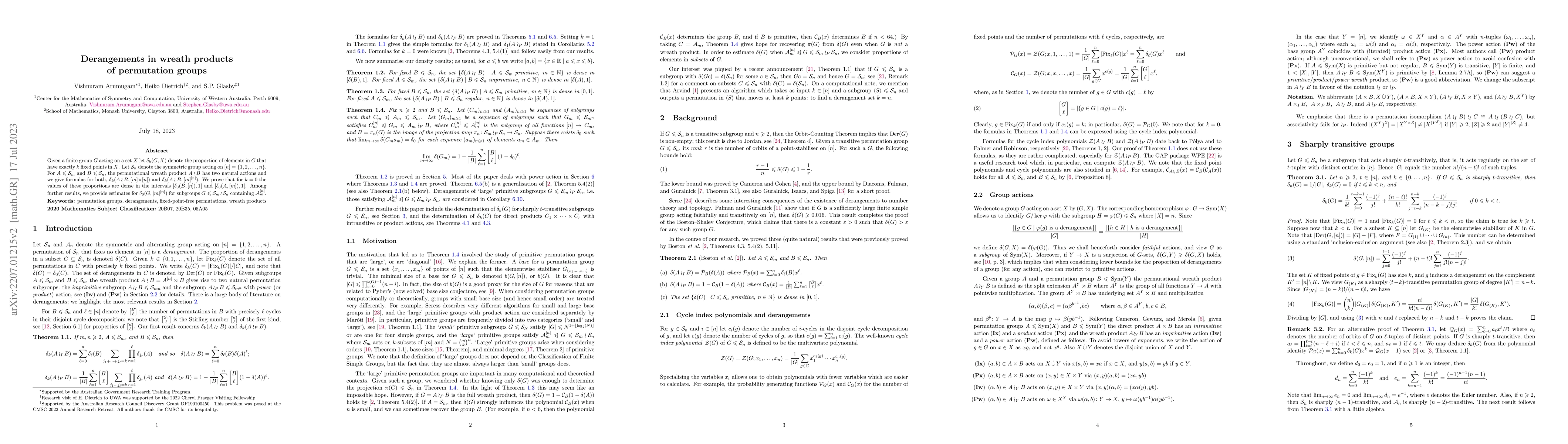 Thumbnail for Derangements in wreath products of permutation groups