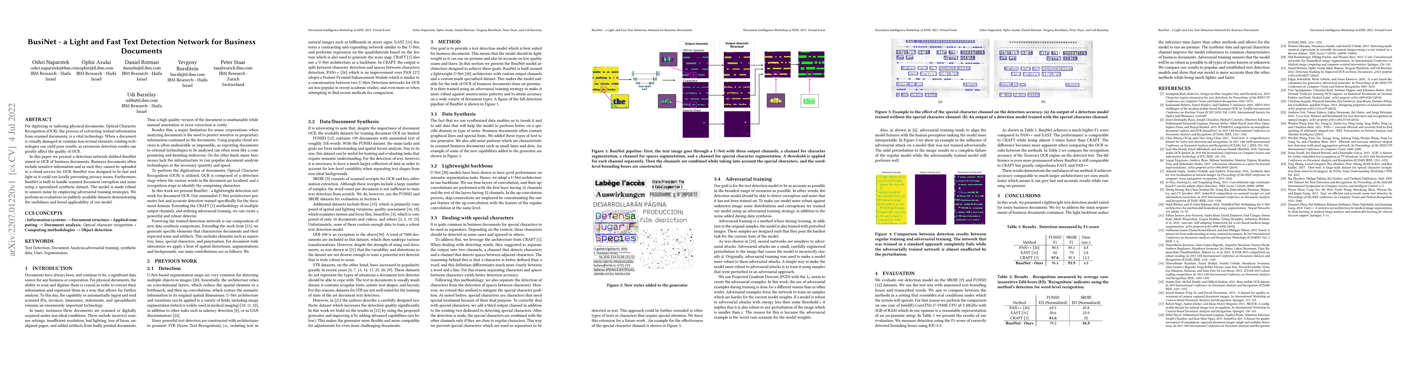 Thumbnail for BusiNet -- a Light and Fast Text Detection Network for Business
  Documents