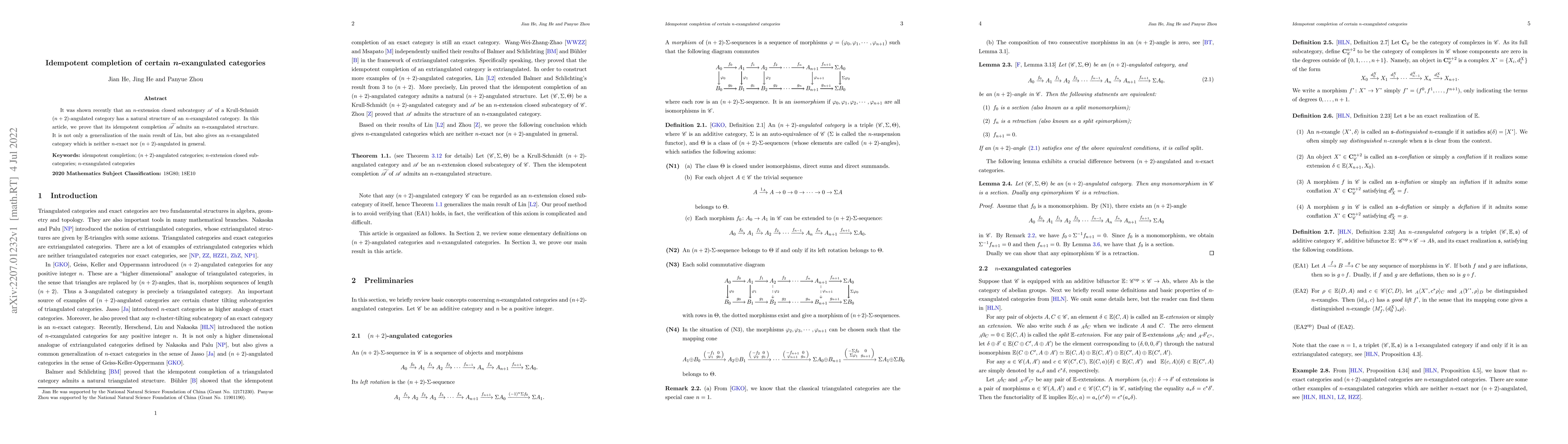 Thumbnail for Idempotent completion of certain $n$-exangulated categories