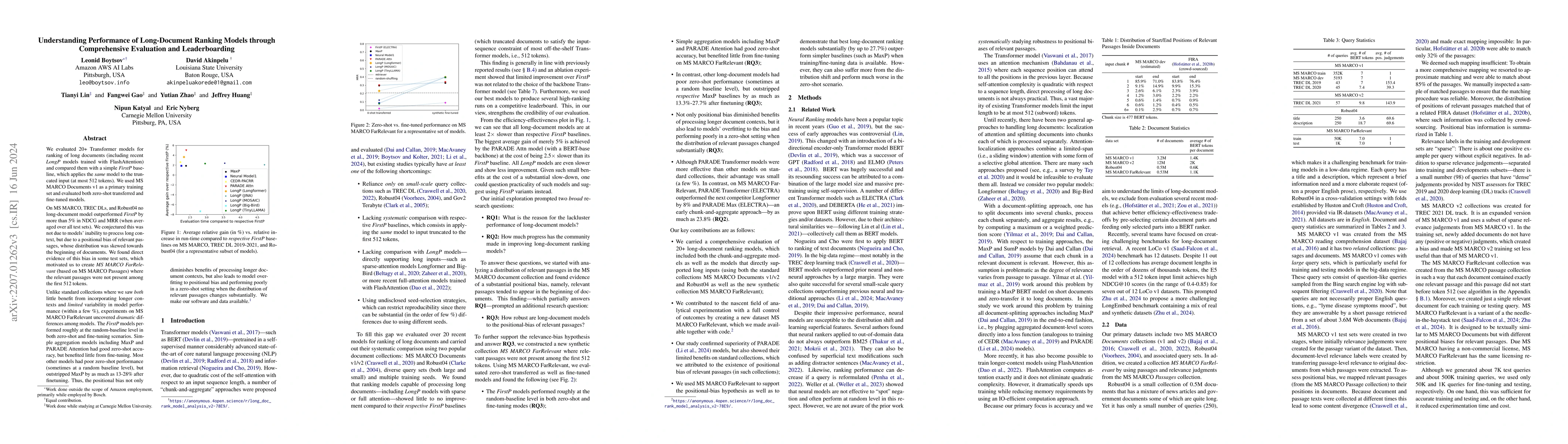 Thumbnail for Understanding Performance of Long-Document Ranking Models through
  Comprehensive Evaluation and Leaderboarding