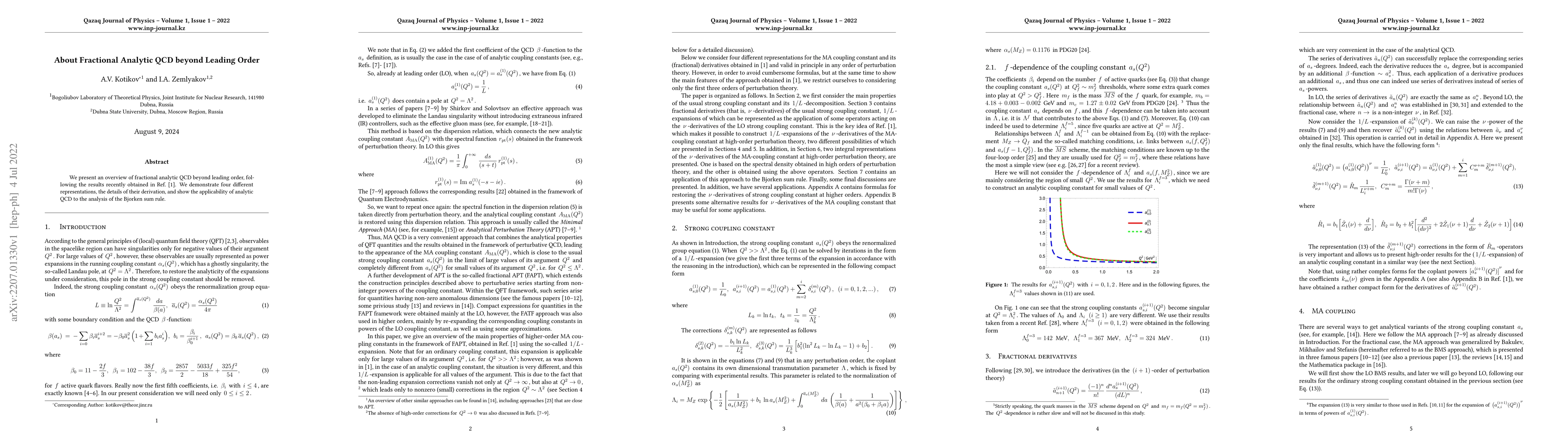 Thumbnail for About Fractional Analytic QCD beyond Leading Order