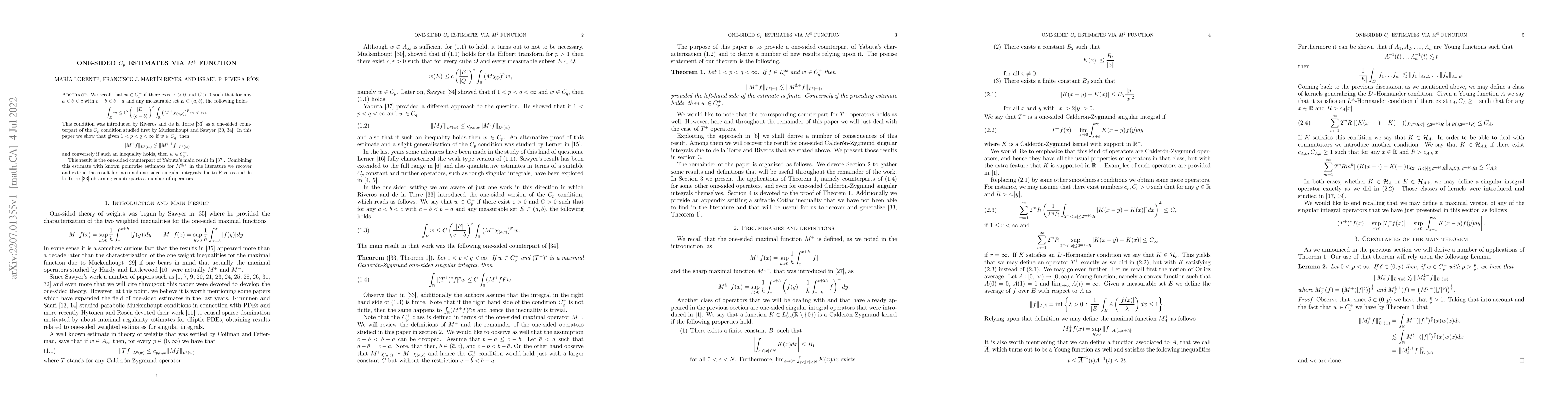 Thumbnail for One-sided $C_{p}$ estimates via $M^{\sharp}$ function