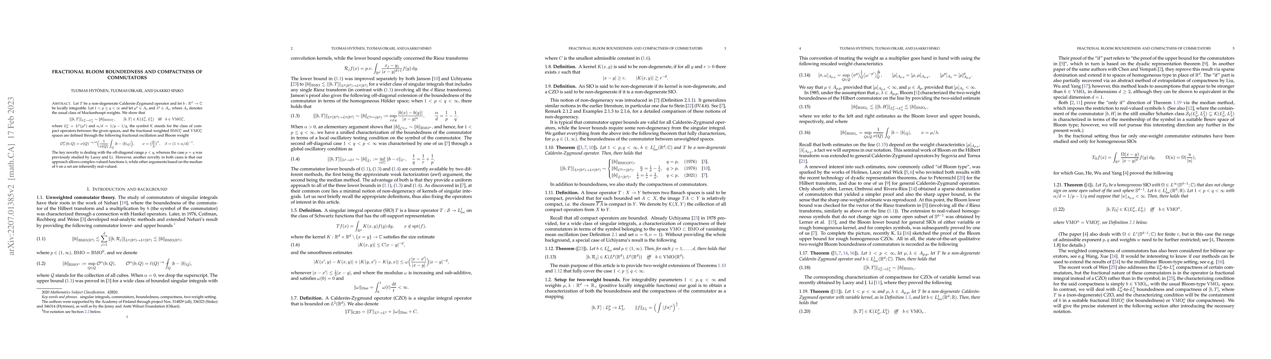Thumbnail for Fractional Bloom boundedness and compactness of commutators