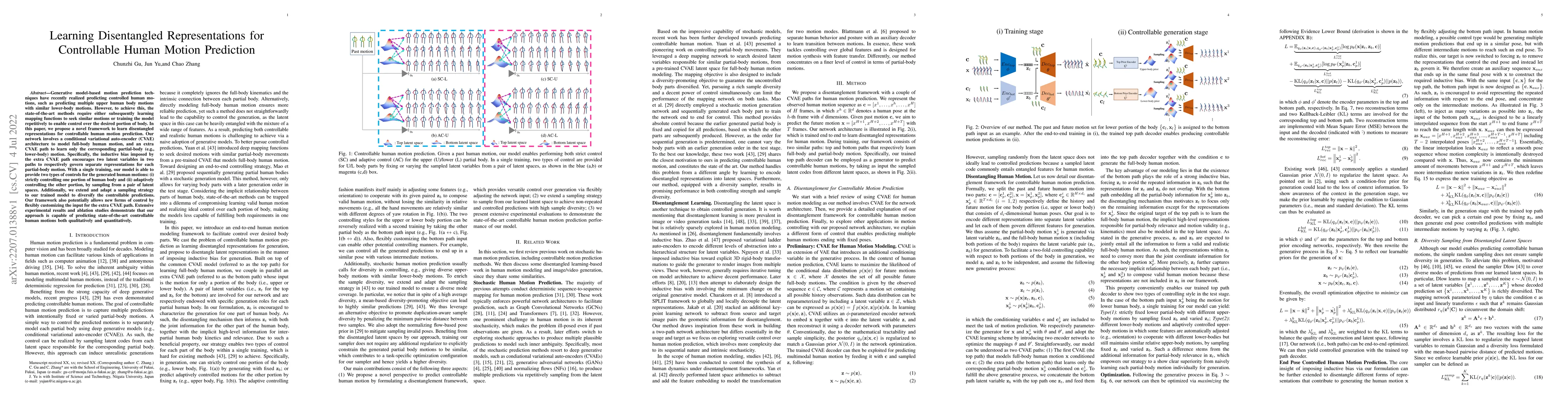 Thumbnail for Learning Disentangled Representations for Controllable Human Motion
  Prediction