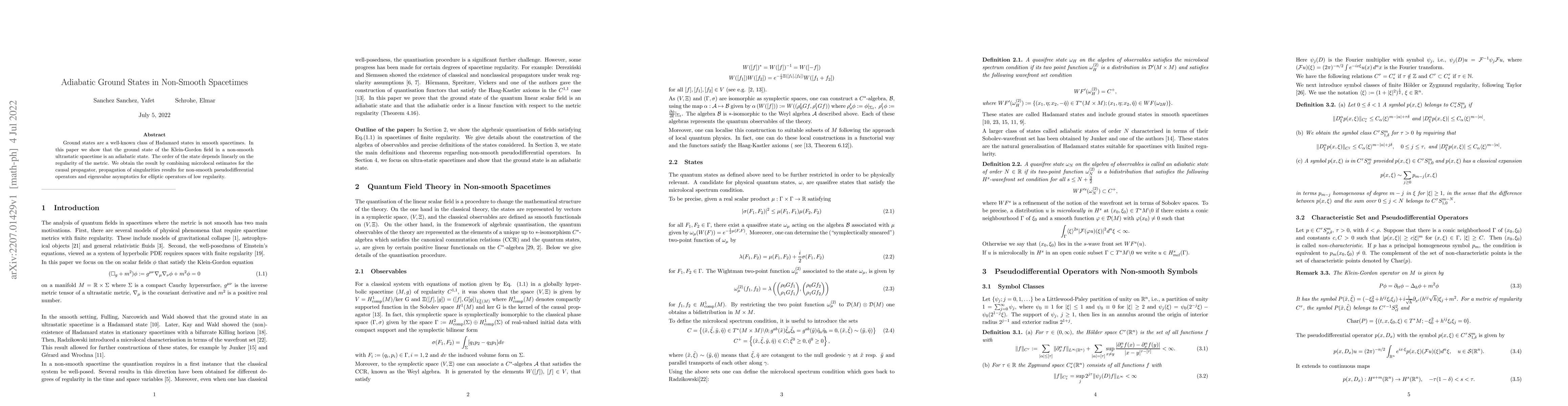 Thumbnail for Adiabatic Ground States in Non-Smooth Spacetimes