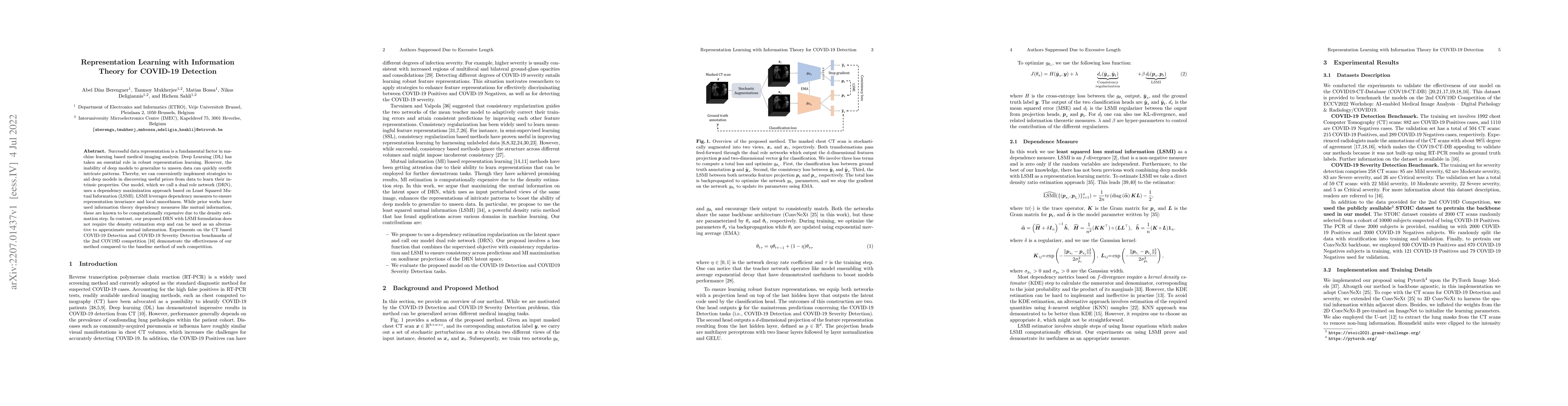 Thumbnail for Representation Learning with Information Theory for COVID-19 Detection