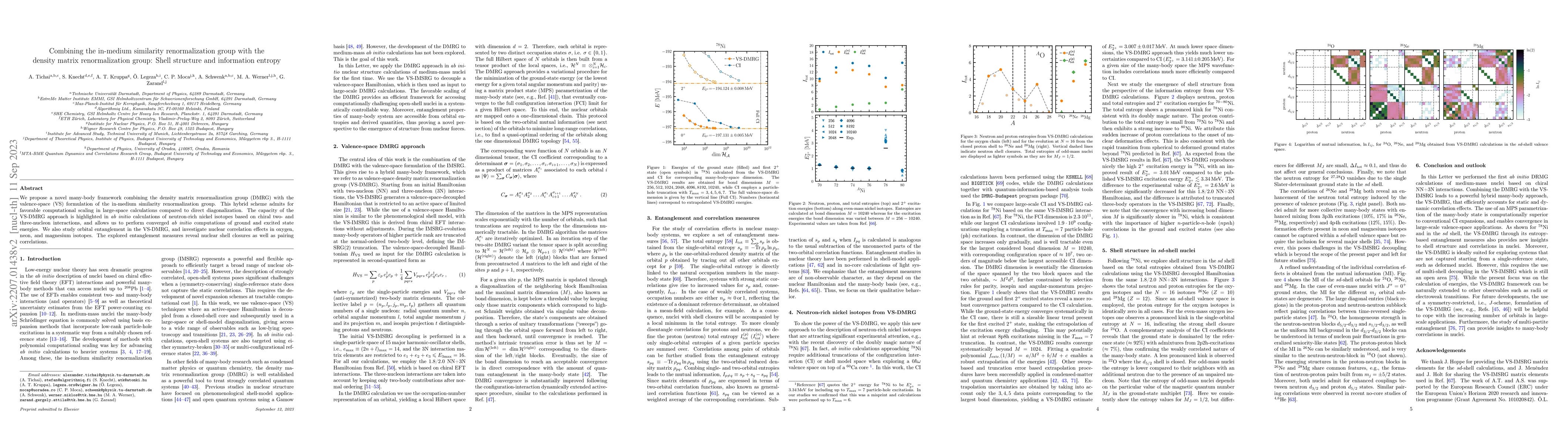 Thumbnail for Combining the in-medium similarity renormalization group with the
  density matrix renormalization group: Shell structure and information entropy
