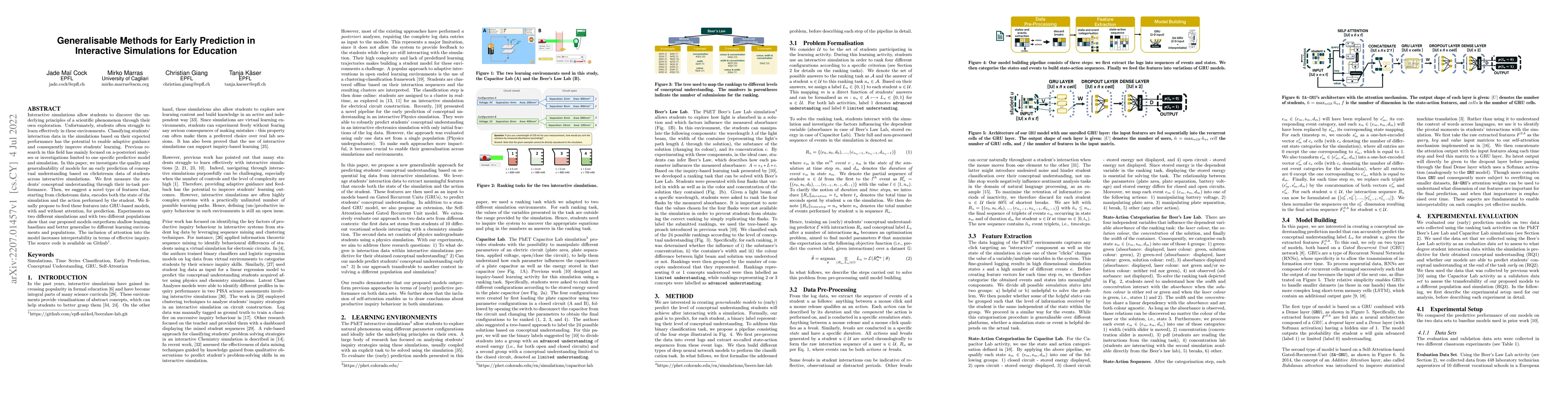 Thumbnail for Generalisable Methods for Early Prediction in Interactive Simulations
  for Education