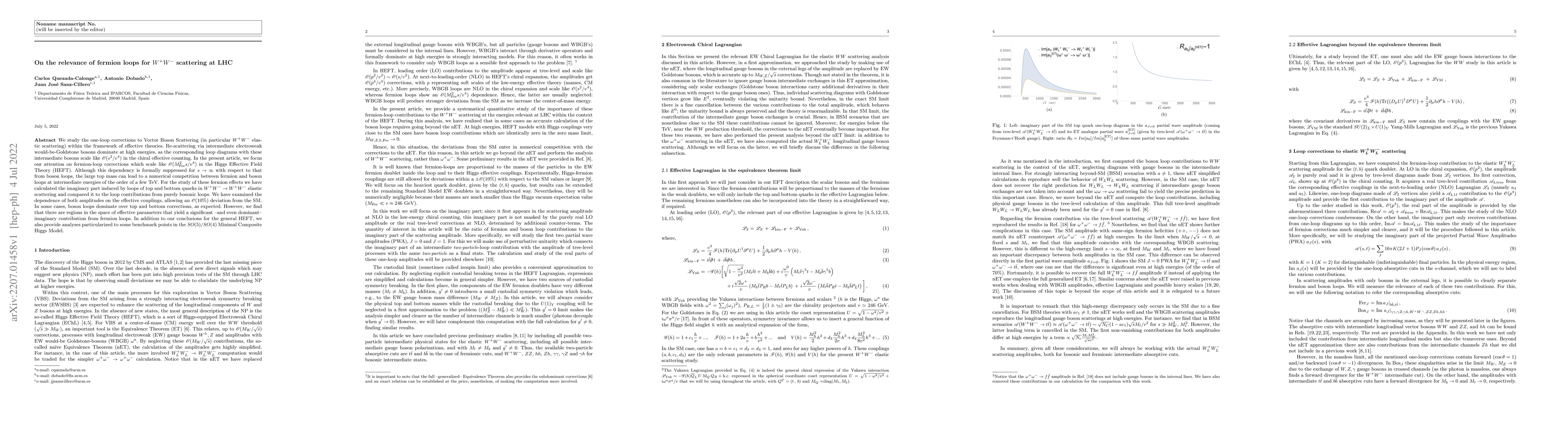 Thumbnail for On the relevance of fermion loops for $W^+W^-$ scattering