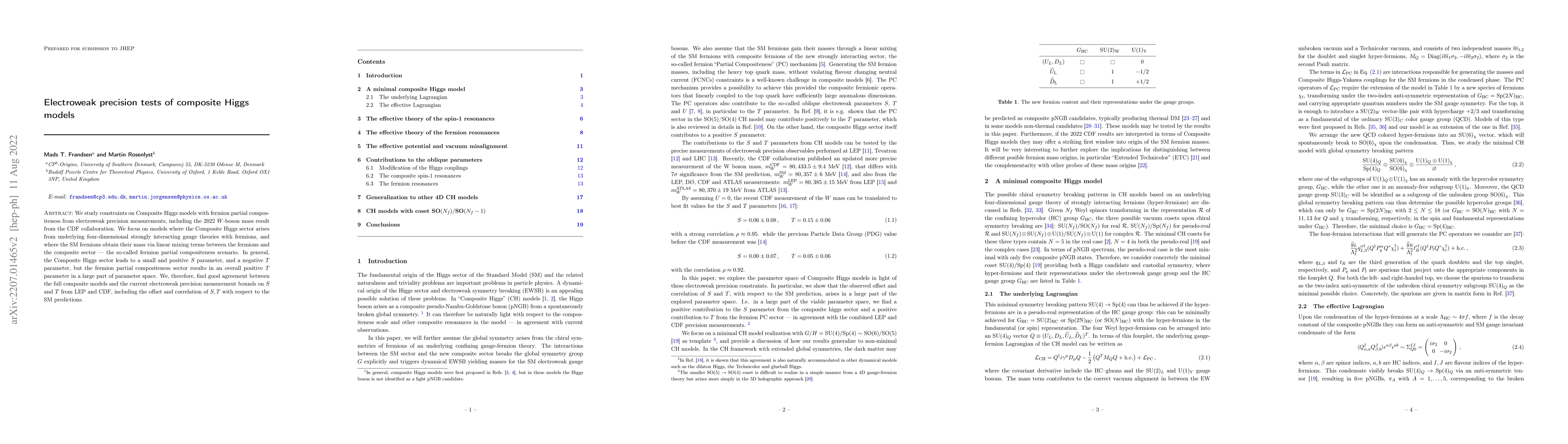 Thumbnail for Electroweak precision tests of composite Higgs models