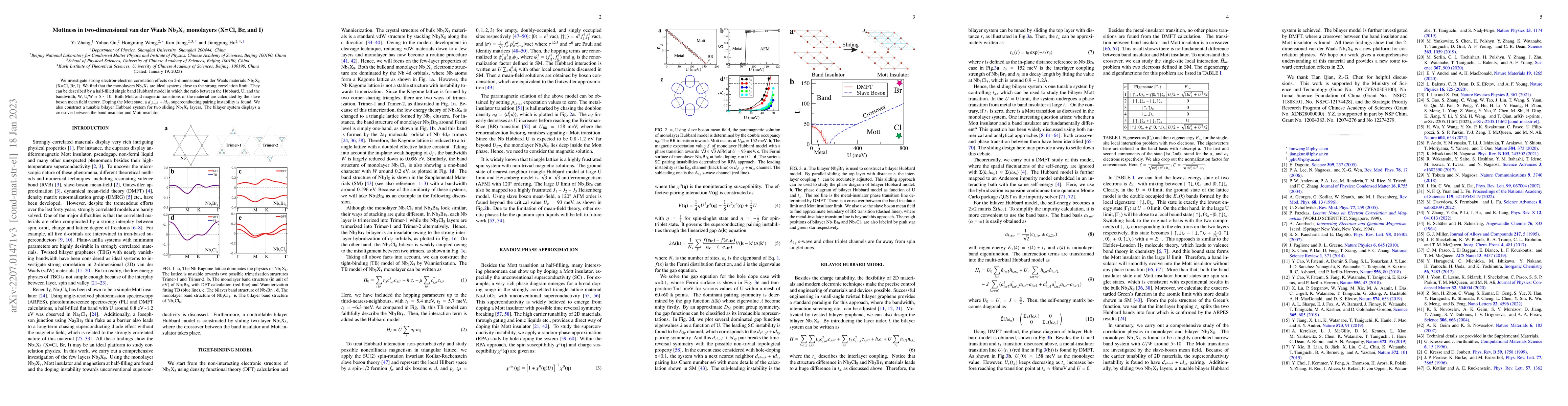 Thumbnail for Mottness in two-dimensional van der Waals Nb$_3$X$_8$ monolayers (X=Cl,
  Br, and I)