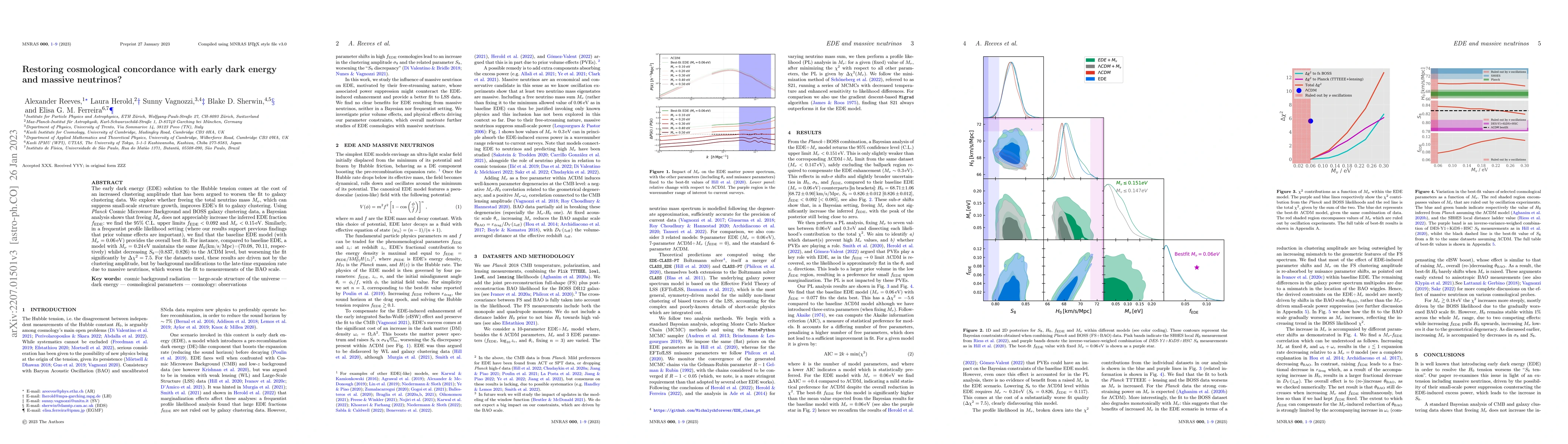 Thumbnail for Restoring cosmological concordance with early dark energy and massive
  neutrinos?