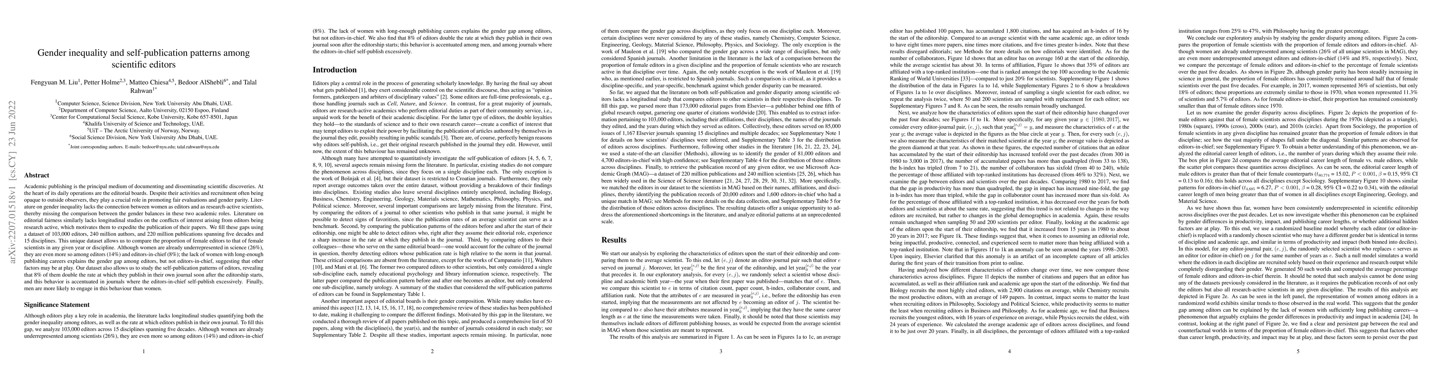 Thumbnail for Gender inequality and self-publication patterns among scientific editors