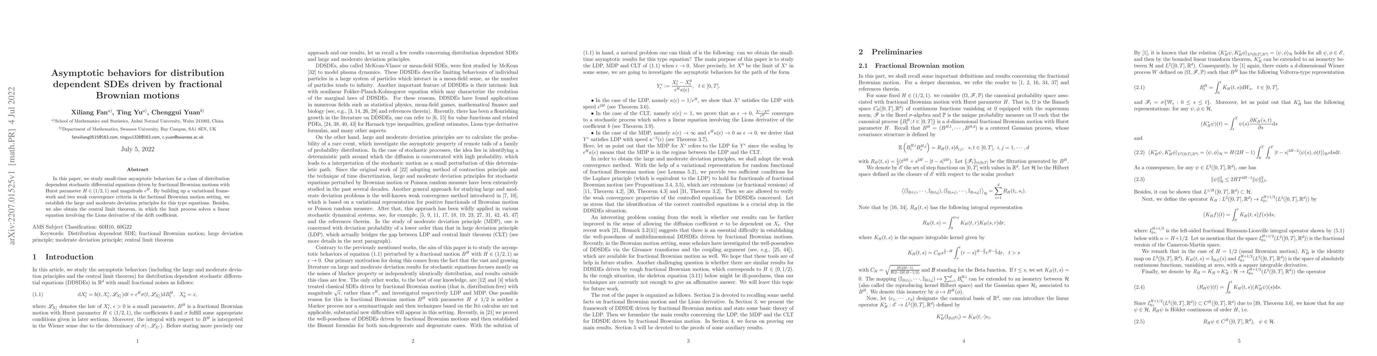 Thumbnail for Asymptotic behaviors for distribution dependent SDEs driven by
  fractional Brownian motions