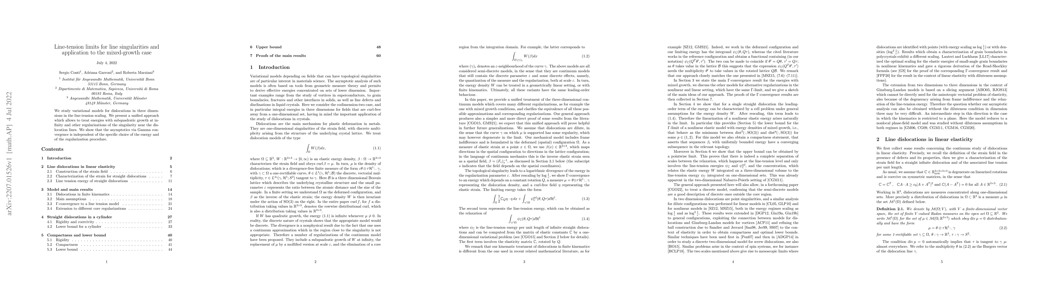 Thumbnail for Line-tension limits for line singularities and application to the
  mixed-growth case