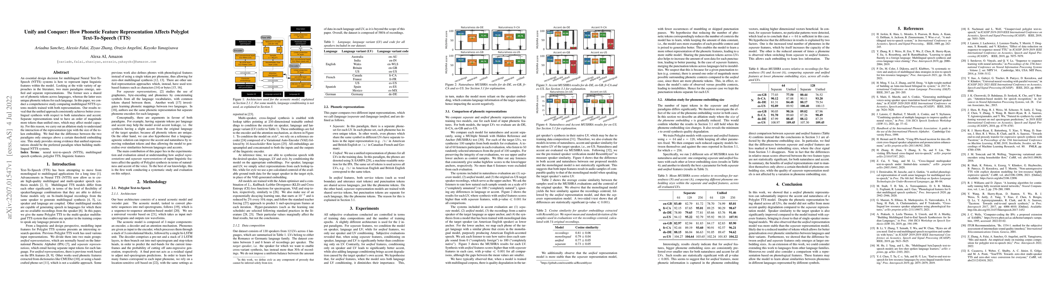 Thumbnail for Unify and Conquer: How Phonetic Feature Representation Affects Polyglot
  Text-To-Speech (TTS)