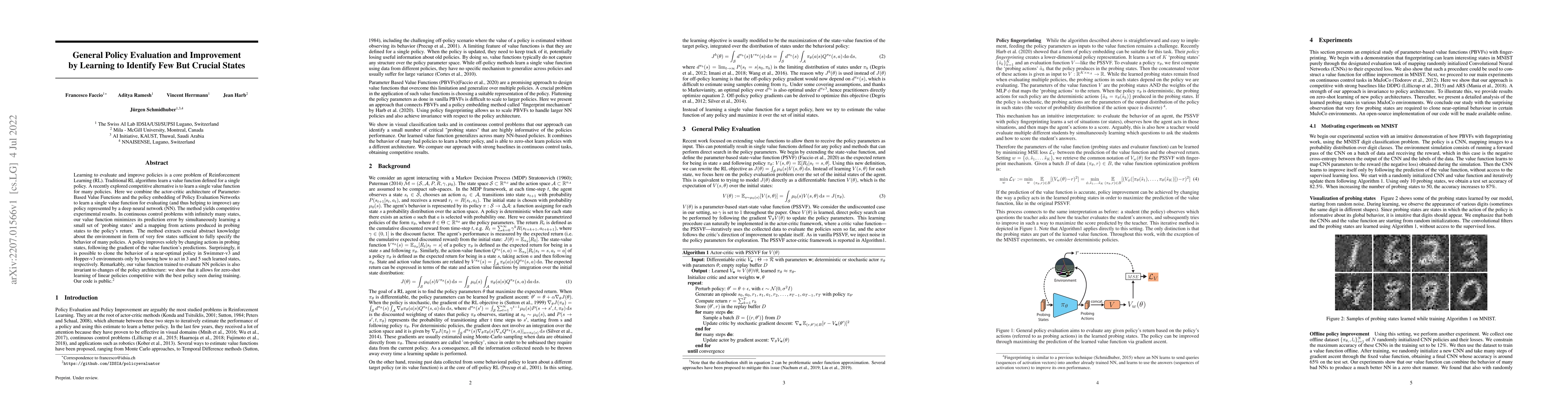 Thumbnail for General Policy Evaluation and Improvement by Learning to Identify Few
  But Crucial States